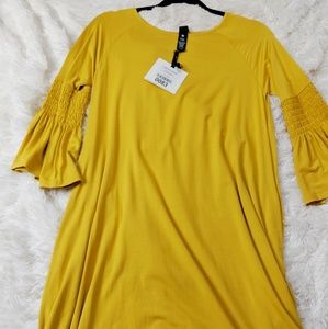 Agnes & Dora Walker Bloom Dress Gold Mustard